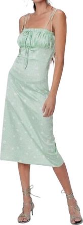 For Love & Lemons Womens Robin Cheetah Midi Dress In Mint Green