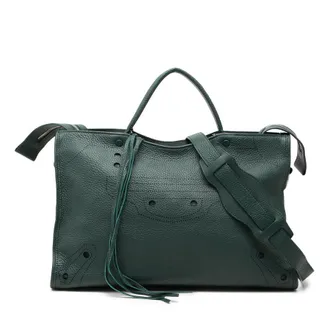 Balenciaga Pre-owned Balenciaga Calfskin Motocross Blackout City Satchel Ladies 2KMN4CC3S6877DY2