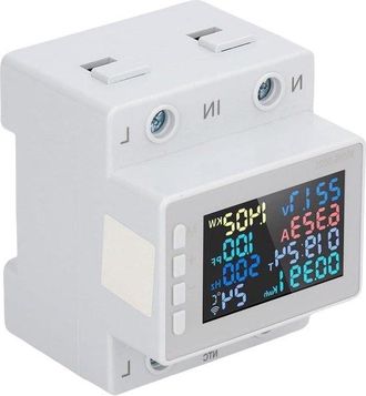 OEM Medidor De Electricidad - Medidor De Corriente - Medidor De Energ&iacute;a - Seguimiento Del Consumo De Energ&iacute;a - Pantalla Lcd A Color - 63a - Blanco