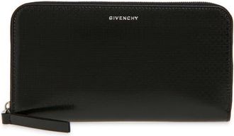 Givenchy 4G Logo Embossed Long Zip Wallet in 001-Black at Nordstrom