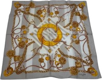 Celine Pre-owned Zijden Sjaal - Dames - Vintage Accessoires - Veelkleurig - ONE Size - Vintage
