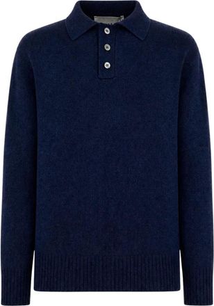 Amaranto Maglia Polo Lavorata a Maglia - - Tops - Uomo - Blu - L