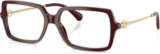 Chanel Glasses, female, Purple, Size: 55 MM Rectangle Eyeglasses