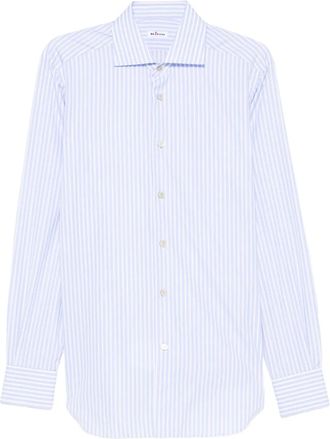 Kiton striped button shirt - Blue