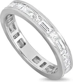 Bony Levy 18K Gold Gatsby 3.2mm Natural Diamond Eternity Ring in 18K White Gold/diamond at Nordstrom, Size 6.5