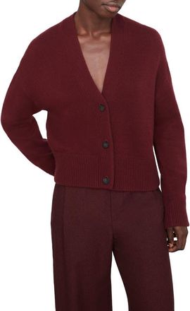 Vince Wool & Cashmere Boxy Cardigan in Plum Wine at Nordstrom Rack, Size Large