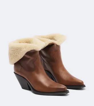 Chlo&eacute; Chlo&eacute; Botines Azelan de piel con borrego