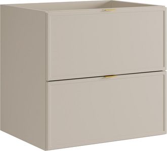 Vente-Unique Mueble de ba&ntilde;o suspendido con asas de metal - Color beige - 60 cm - ONDIL