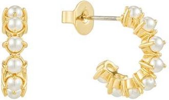 Untamed Petals Jessica Pearl Mini Hoops at Nordstrom
