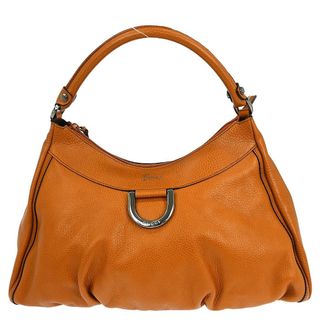 Gucci D Ring Hobo Leather Brown Leather Handbag (Pre-Owned)