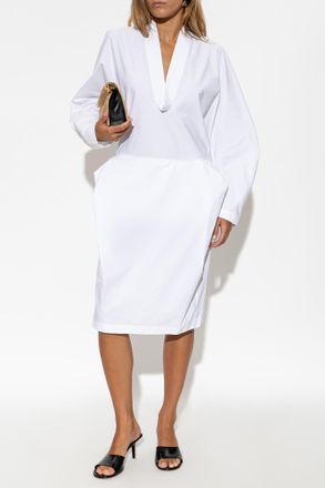 Jacquemus Loose Dress With Rounded Sleeves, Womens, White