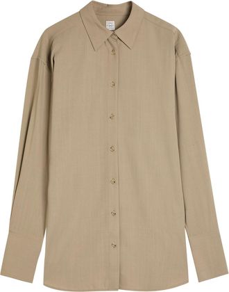 Toteme Woven Shirt - Taupe - 38 (UK10 / S)