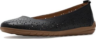 Easy Spirit Araceli Womens Dress Flat Shoes Black Leather : 6.5 W (D)