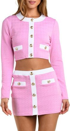 L'agence Adaline Colorblock Crop Rashguard in Blush at Nordstrom, Size X-Large