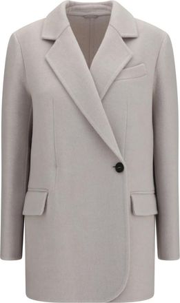 Brunello Cucinelli Grey Notched Lapel Blazer