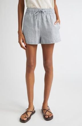 Reiss Willow Linen Blend Drawstring Shorts in Blue at Nordstrom Rack, Size 14 Us / 18 Uk