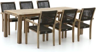 Rough Country Rustic Furniture ROUGH Batang/ROUGH-S 220cm dining tuinset 7-delig stapelbaar