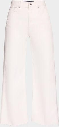 Veronica Beard Taylor Crop High-Rise Wide Jeans