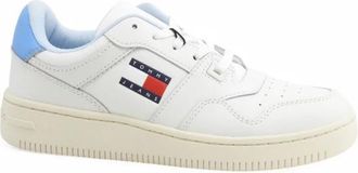 Tommy Hilfiger Retro leren basketbalsneakers - Dames - Sneakers - Wit - 39 EU - Leer - Schoenen