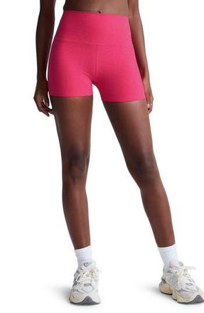 Beyond Yoga Keep Pace Space Dye Bike Shorts in Vivid Pink Heather at Nordstrom Rack, Size X-Small