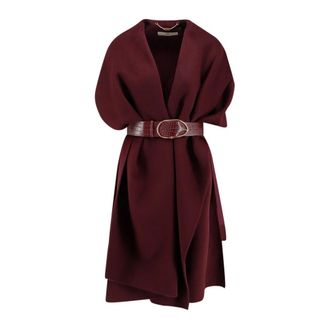 Elisabetta Franchi Dames, Mantels, Bruin, Maat: XS Wol