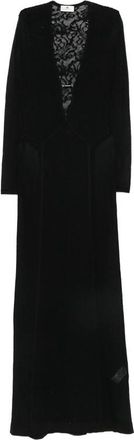 Elisabetta Franchi Lace-panelled Long-sleeve Maxi Dress