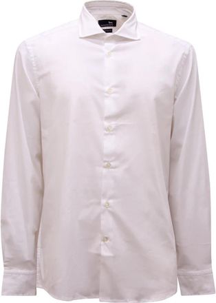 Harmont & Blaine Custom Fit Stretch Shirt - Heren - Casual Overhemden - Wit - 2XL - Leer - Overhemden