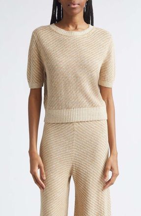 Toccin Merryn Short Sleeve Sweater in Driftwood at Nordstrom, Size Large
