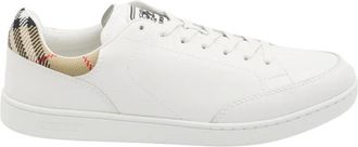 Burberry Sneakers in pelle con iconico motivo check - - Shoes - Uomo - Bianco - 44 EU