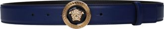 Versace Damess Riem Blauw Leer/Elektrisch Blauw