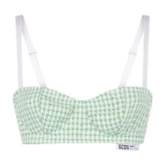 GCDS Tweed Bra - Underwear - Mujer - Verde - 2XL
