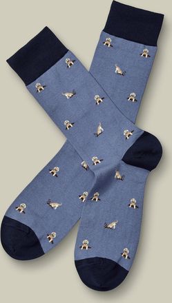 CHARLES TYRWHITT Dog Novelty Socks - Denim Blue Size 10.5-13 by Charles Tyrwhitt
