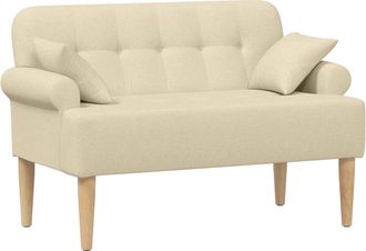 vidaXL Sof&aacute; Amoroso Con Botones Acolchados Crema 120 X 65 X 79 Cm Tela Vidaxl