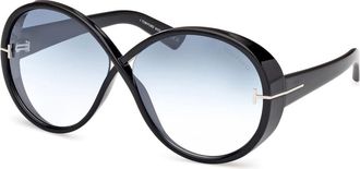 Tom Ford Ft 1116 Edie-02 Zonnebril - Dames - Zonnebrillen - Zwart - 64 MM - Accessoires