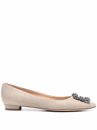 Manolo Blahnik Hangisi ballerina shoes - Neutrals