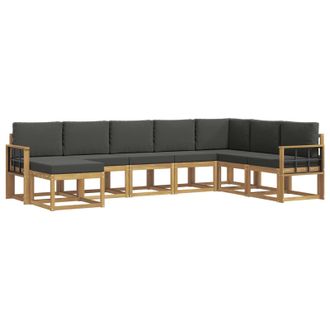 vidaXL Conjunto De Sof&aacute;s De Exterior 8 Pcs Blanco Y Antracita Vidaxl