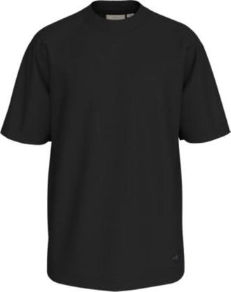 Calvin Klein Tops, Heren, Zwart, M, Katoen, Zwarte Katoenen T-shirt - Rechte pasvorm