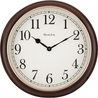 Westclox 15.5-Inch Woodgrain Wall Clock in Brown at Nordstrom Rack