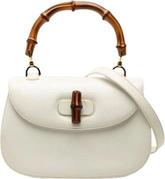 Gucci Pre-owned Handbags, female, White, Size: ONE SIZE Pre-owned Bamboo Top Handle Satchel