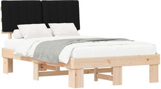 vidaXL Estructura De Cama Con Cabecera Tapizada Negro 120 X 190 Cm Vidaxl