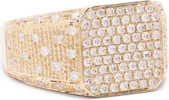 Yvonne Léon 9K Yellow Gold Mini Princesse Diamond Signet Ring - Womens - Diamond/9kt Yellow Gold