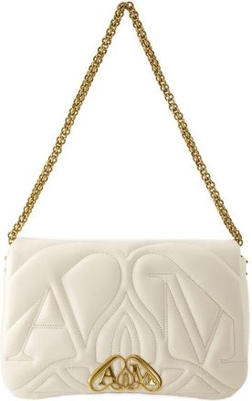 Alexander McQueen Womens Seal Crossbody Bag Beige Others