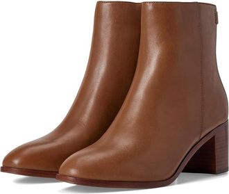 Lauren Ralph Lauren Cassie Burnished Leather Bootie Womens Boots Deep Saddle Tan : 5.5 B - Medium