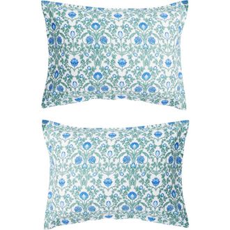 Melange Home Floral Cotton Pillowcase Set in Blue at Nordstrom Rack