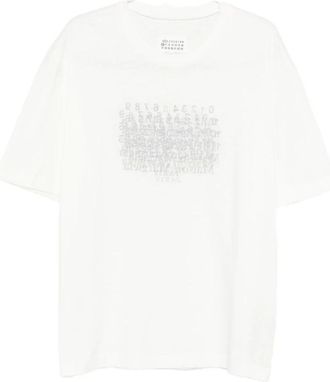 Maison Margiela T-shirt met grafische print en ronde hals- korte mouwen - Heren - T-shirts - Wit - XS - Tops
