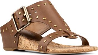 Donald J Pliner Buckle Wedge Sandal in Saddle at Nordstrom, Size 6.5