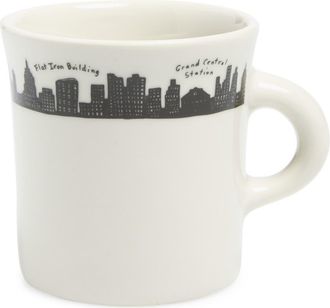Fishs Eddy 212 Skyline Stoneware Diner Mug in White/black at Nordstrom