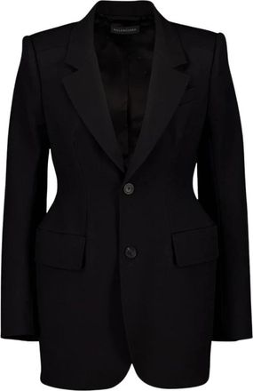 Balenciaga Hourglass Jacket - Dames - Blazers - Zwart - XS - Wol - Jassen