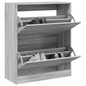 vidaXL Vidaxl - Zapatero De Madera De Ingenier&iacute;a Gris Sonoma 80x34x96,5 Cm