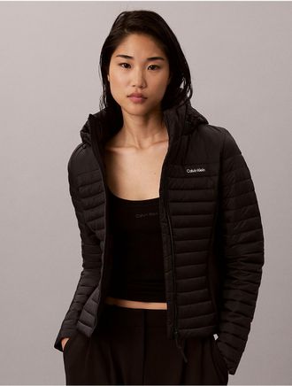 Calvin Klein Womens Packable Puffer Jacket - Black - XL